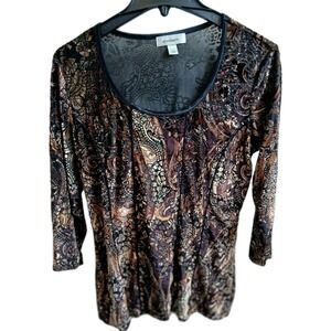 Velour Burnout Top Womens Med Whimsicore Goth‎ Y2K